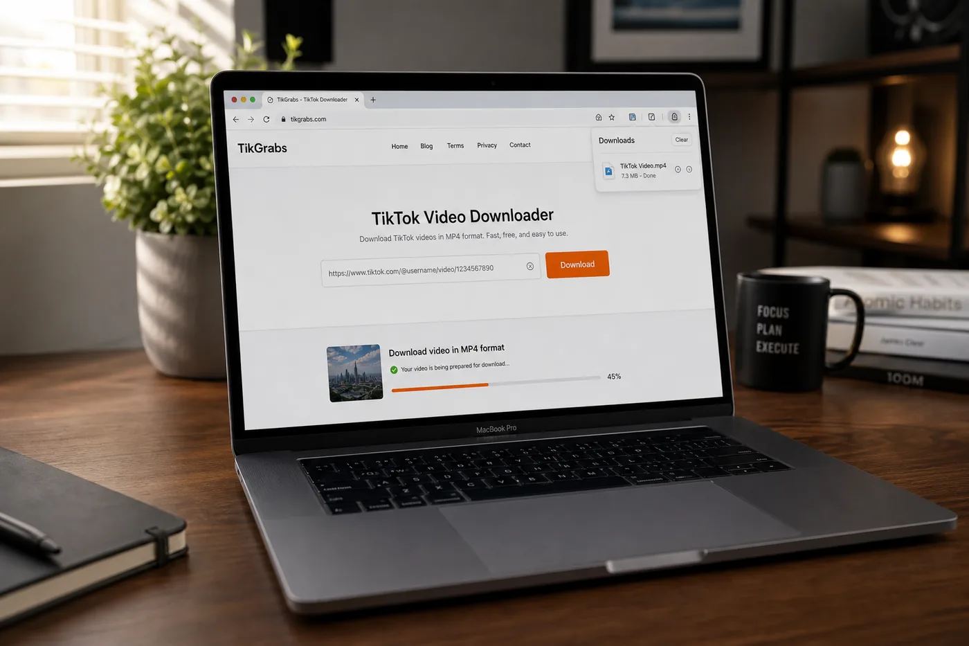 Download TikTok video on desktop