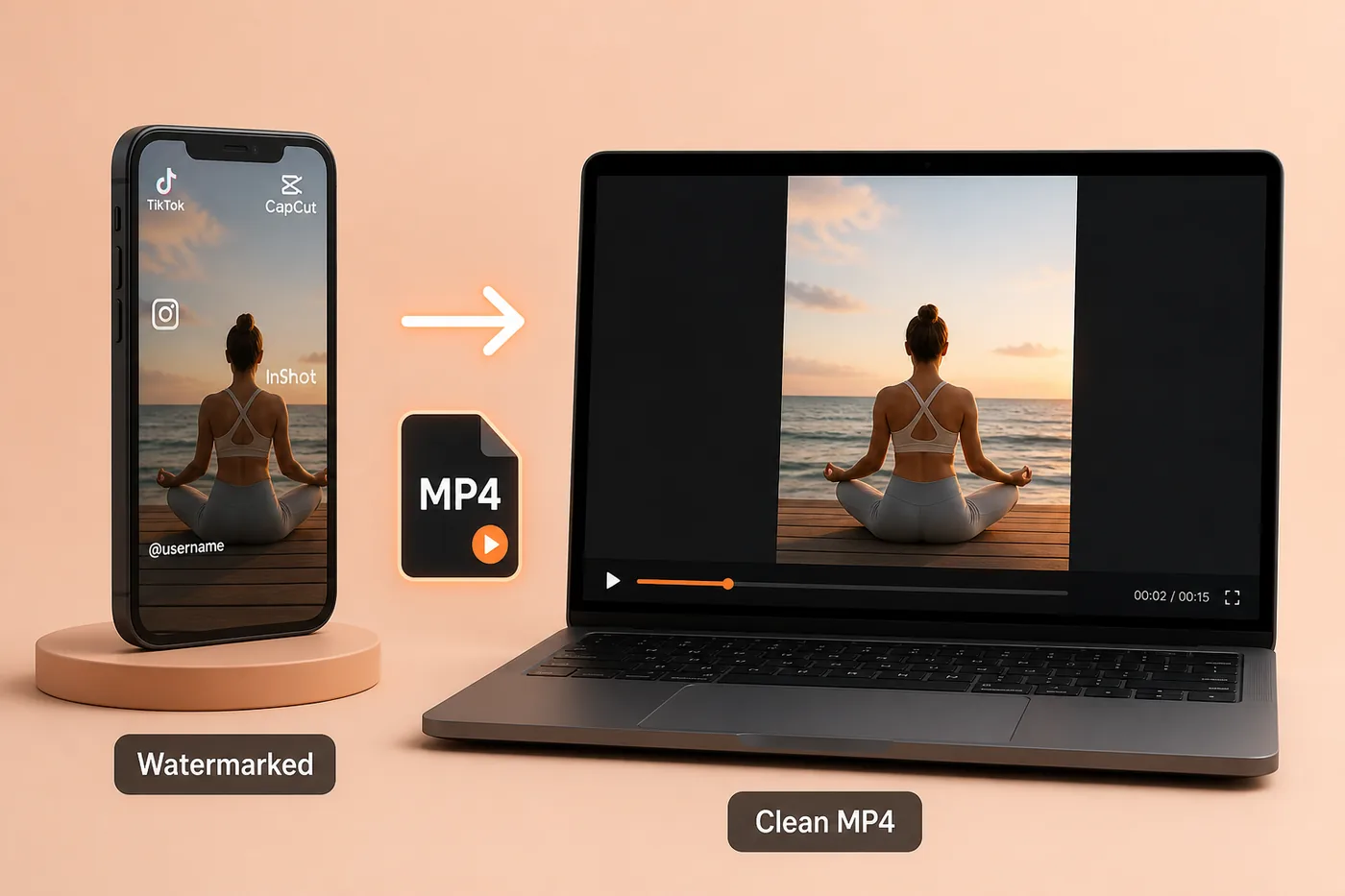 TikTok to clean MP4 without watermark