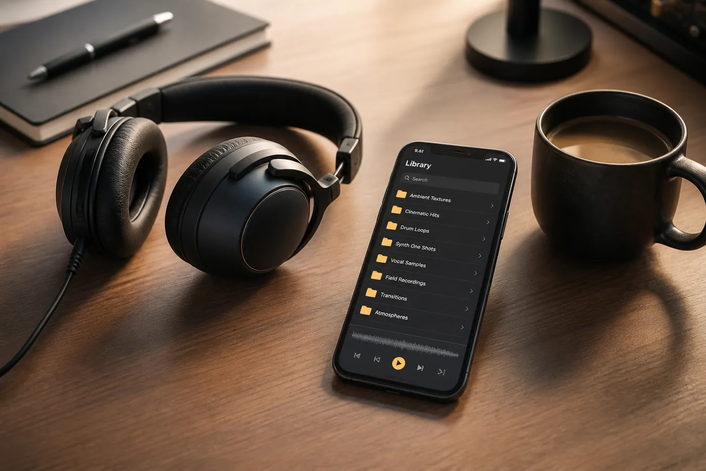 Saved TikTok sounds in an audio library