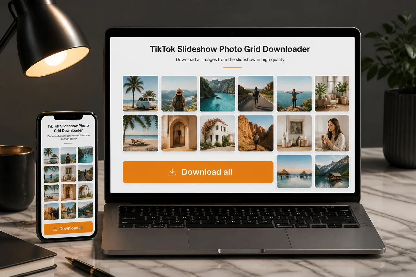 Download TikTok Slideshow Photos on phone and laptop
