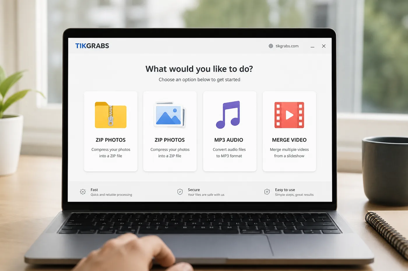 Choose ZIP photos audio or merged video