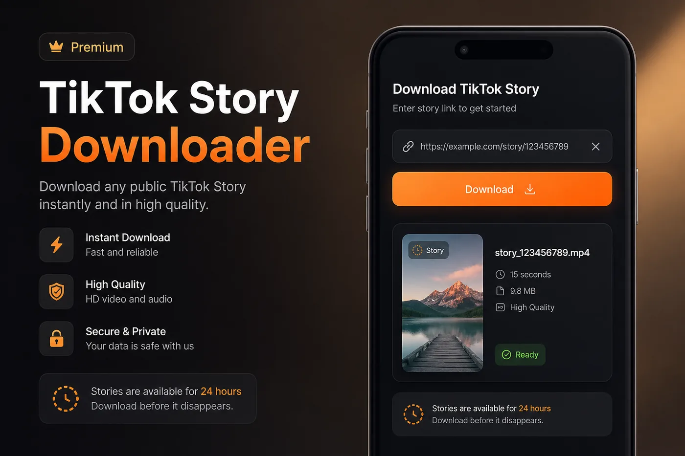 TikTok Story Downloader on phone