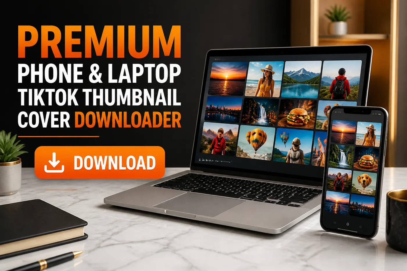 Download TikTok Video Thumbnails on phone and laptop