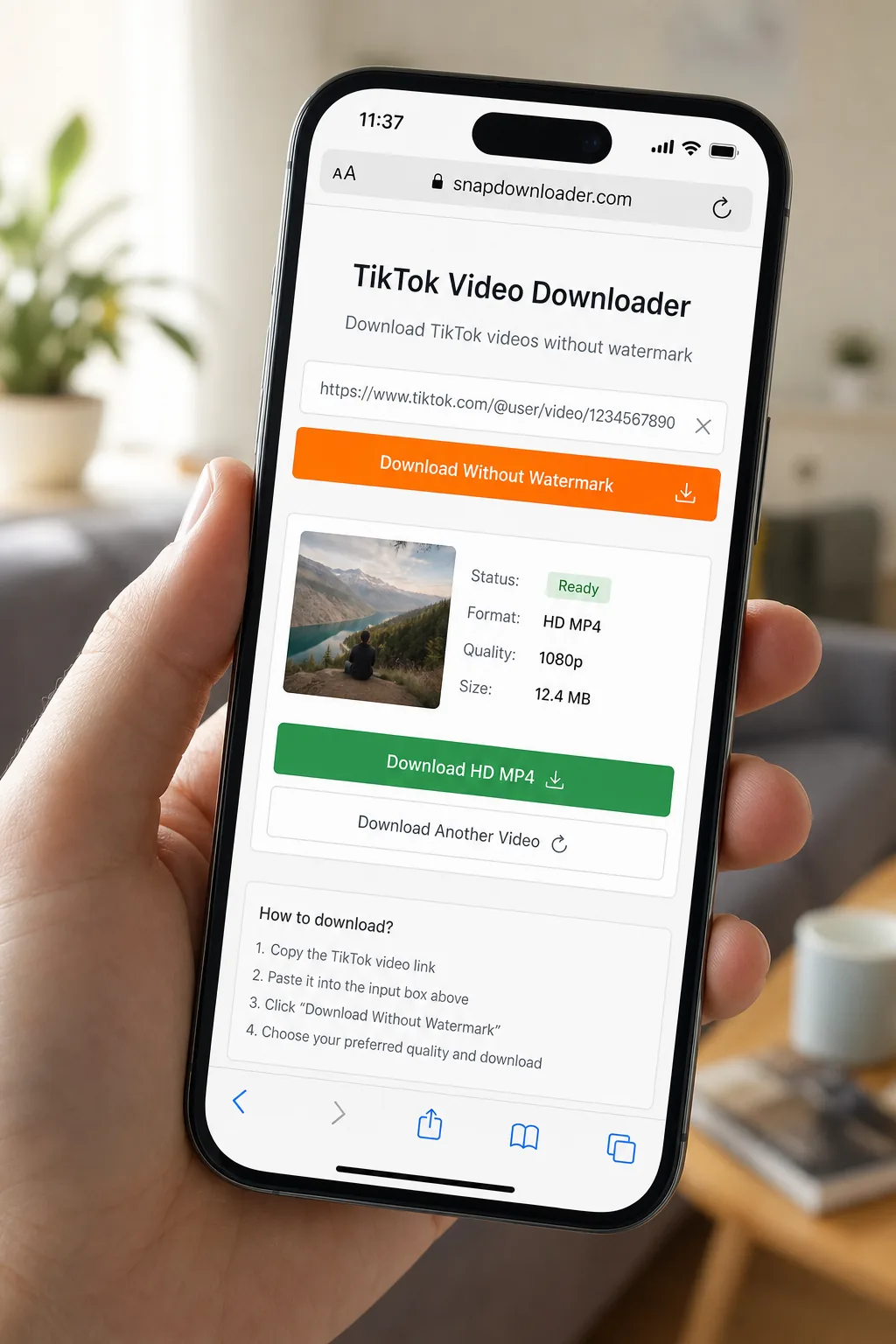 Download TikTok video on iPhone