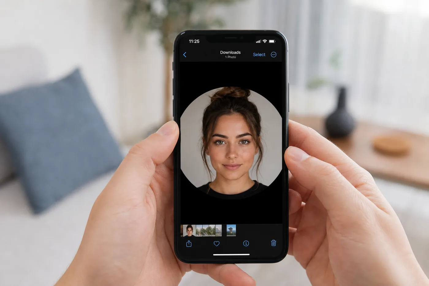 Full-size TikTok profile picture saved on phone