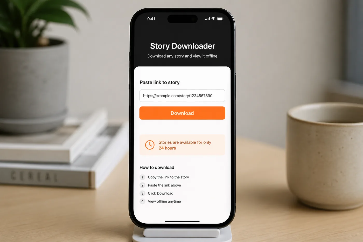 TikTok Story Downloader on phone