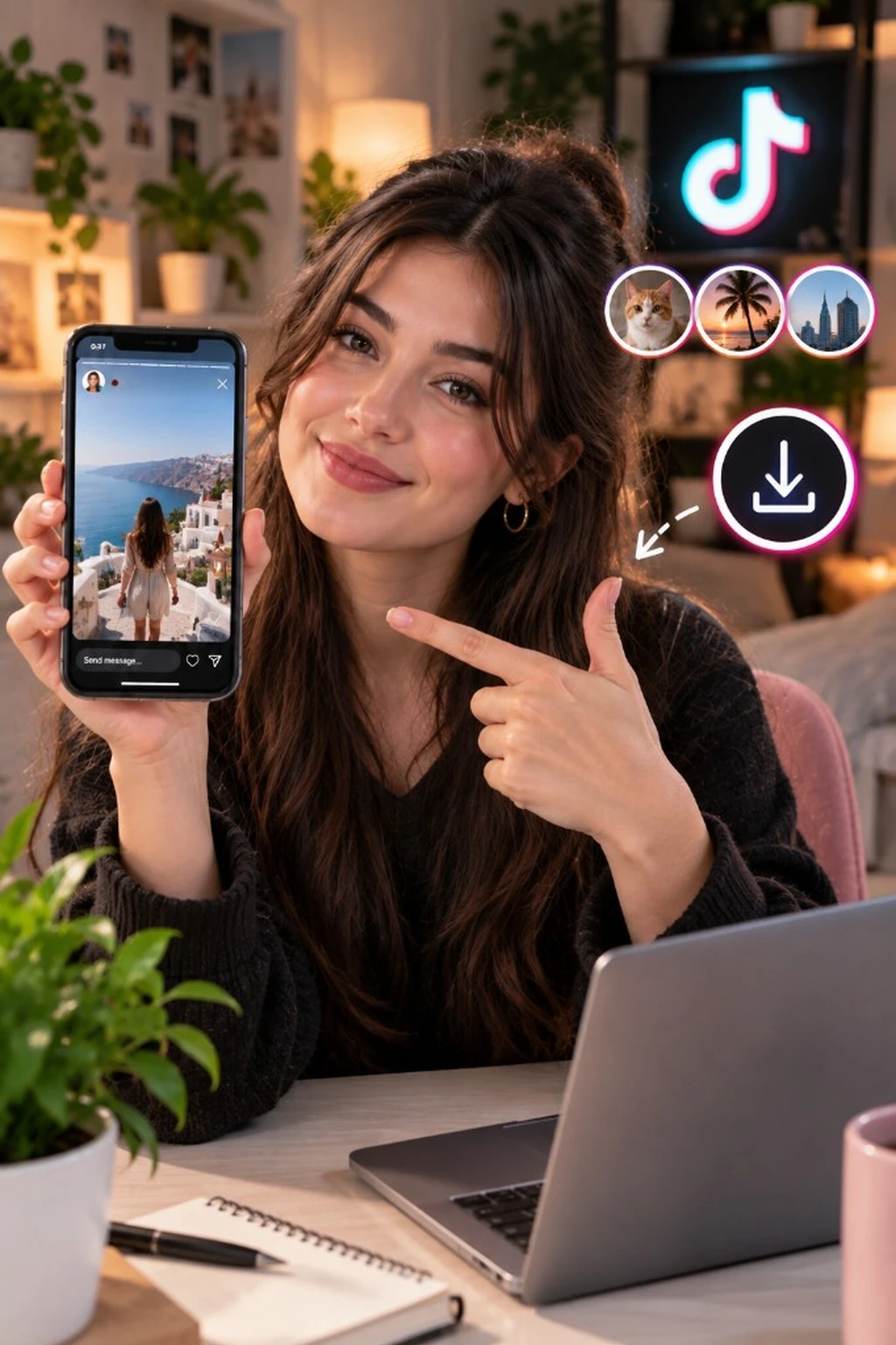 Historia vertical de TikTok en formato de vídeo o foto